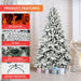 5FT Flocked White Artificial Christmas Tree — Full, 768 Tips, PE+PVC, Hinged, Metal Stand - Monsta Online