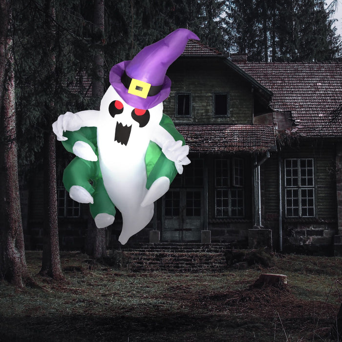 3.9ft Inflatable Halloween Window Sticker Ghost with LED Lights - Monsta Online