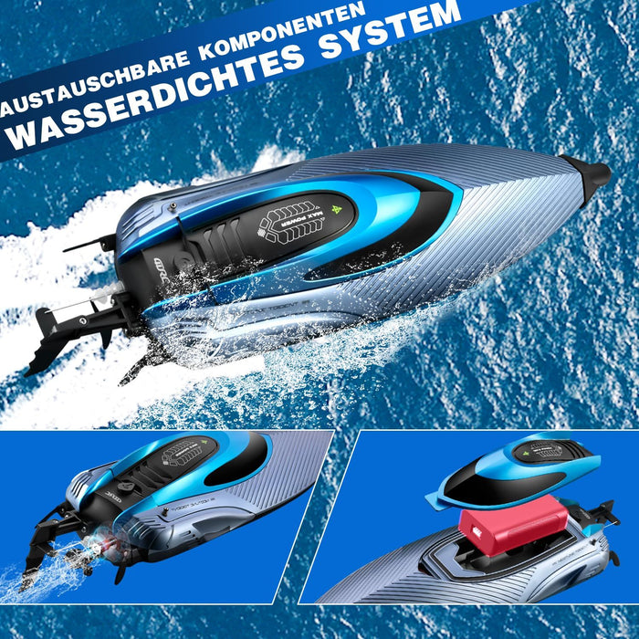 JetBlade: High - Speed 30MPH Remote Control SpeedBoat With Dual Batteries for Kids Adults - Monsta Online