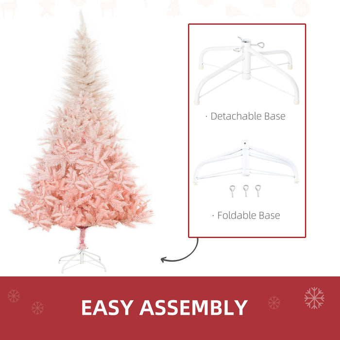 6FT Pink Spruce Artificial Christmas Tree — 800 Tips, Unlit, Auto - Open, Full Realistic Branches, Metal Base - Monsta Online