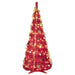 6FT Pre - Lit Red Pop - Up Artificial Christmas Tree — 150 Warm LED, Fully Decorated, Instant Setup - Monsta Online