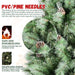 7FT Artificial Christmas Tree — Full, 82 Pine Cones, 1348 Tips, PVC+Hard Needle, Hinged, Metal Stand - Monsta Online