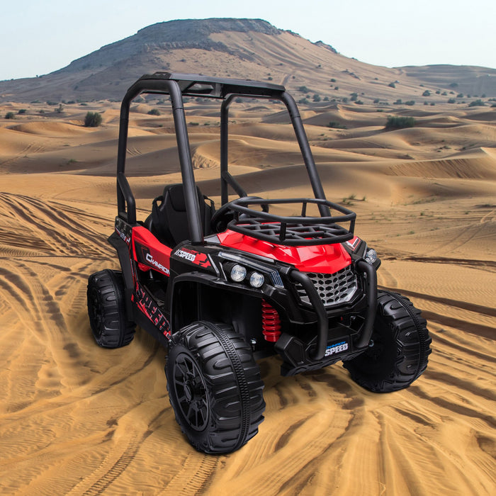 12V Electric Dual Motor UTV Ride - On Truck with Music Headlights and Suspension - Monsta Online