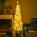 5FT White Pencil Pre - Lit Artificial Christmas Tree — 110 Warm White LEDs, 294 Tips, Slim Space - Saving - Monsta Online