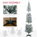7FT Slim Pencil Pre - Lit Artificial Christmas Tree — 210 Warm White LEDs, 499 Tips, Space - Saving, Steel Base - Monsta Online