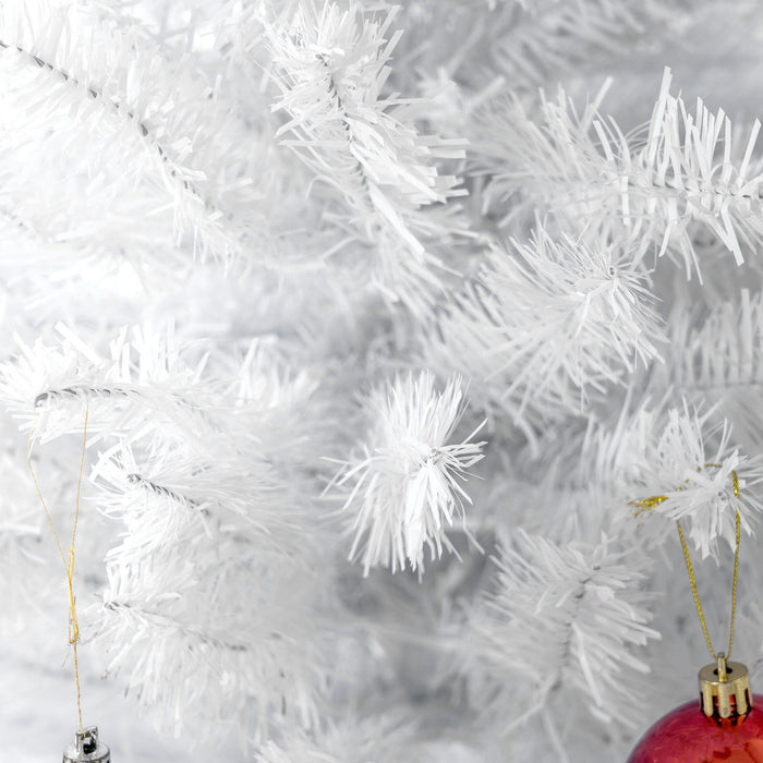 8FT White Pencil Pre - Lit Artificial Christmas Tree — 300 Warm White LEDs, 618 Tips, Slim Space - Saving - Monsta Online