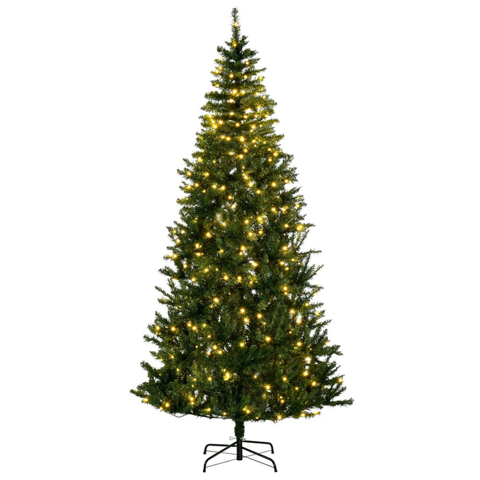 7.5FT Slim Pre - Lit Artificial Christmas Tree — 450 Warm White LEDs, 8 Modes, 1146 Tips, Foldable Base - Monsta Online