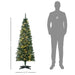 5FT Noble Fir Pencil Pre - Lit Artificial Christmas Tree — 110 Warm White LEDs, 294 Tips, Slim Space - Saving - Monsta Online
