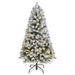 4FT Pre - Lit Flocked Artificial Christmas Tree — 539 Tips, 120 Warm White LEDs, 8 Modes, Metal Stand - Monsta Online