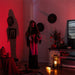 5.2ft Animatronic Halloween Vampire with Kid – Motion and Sound Activated Prop with Red Light - Up Eyes and Creepy Sounds - Monsta Online