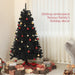 6FT Black Artificial Christmas Tree — 1000 Tips, Unlit, Auto - Open Hinged, Full Wide Shape, Steel Base - Monsta Online