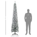 8FT Snow Flocked Pencil Artificial Christmas Tree — 603 Tips, Unlit, Slim Space - Saving, Metal Base - Monsta Online