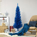 5FT Blue Pencil Artificial Christmas Tree — 294 Tips, Unlit, Slim Space - Saving, Plastic Stand - Monsta Online