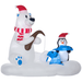 6FT Prelit Inflatable Polar Bear & Penguin Fishing on Board with LED Lights - Outdoor Christmas Decoration - Monsta Online
