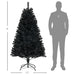 6FT Black Artificial Christmas Tree — 1000 Tips, Unlit, Auto - Open Hinged, Full Wide Shape, Steel Base - Monsta Online