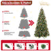 7FT Pre - Lit Artificial Christmas Tree — 2178 PE/PVC Tips, 450 Lights, Pinecones & Berries - Monsta Online