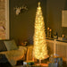 7FT White Pencil Pre - Lit Artificial Christmas Tree — 200 Warm White LEDs, 499 Tips, Slim Space - Saving - Monsta Online