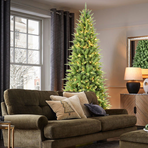 4FT Pre - Lit Slim Pencil Artificial Christmas Tree — 150 Warm LED, 424 Tips, Hinged, Metal Stand - Monsta Online
