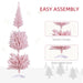 6FT Pink Pencil Pre - Lit Artificial Christmas Tree — 170 Warm White LEDs, 390 Tips, Slim - Monsta Online