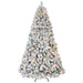 7FT Pre - Lit Flocked Artificial Christmas Tree — 500 Multi - Color LED, 45 Pine Cones, 1124 Tips - Monsta Online