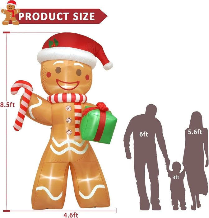 8.5FT LED Gingerbread Man Christmas Inflatable Outdoor Decoration - Monsta Online