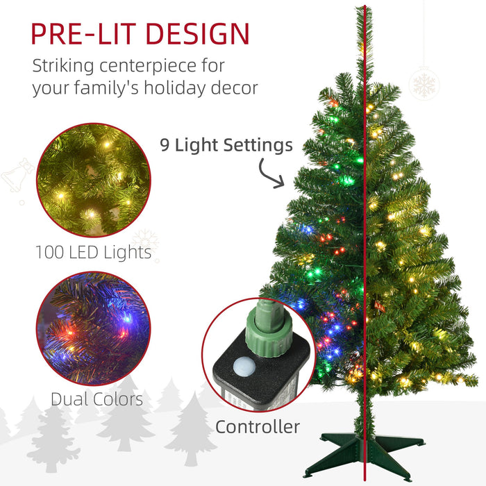 4FT Pre - Lit Artificial Christmas Tree — 100 LEDs, 208 Tips, Auto - Open, 3 Light Modes, Warm White or Multi - Color - Monsta Online