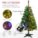 4FT Pre - Lit Artificial Christmas Tree — 100 LEDs, 208 Tips, Auto - Open, 3 Light Modes, Warm White or Multi - Color - Monsta Online