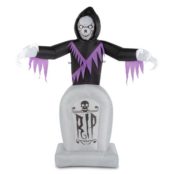 6FT Halloween Inflatable Grim Reaper with Grave and LED Lights - Monsta Online