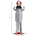 6ft Animatronic Halloween Clown – Sound Activated Red Haired Creepy Standing Prop, Creepy Sounds and Glowing LED Eyes - Monsta Online