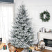 9FT Snow Flocked Artificial Christmas Tree — 1939 Tips, Unlit, Auto - Open Hinged, Nordic Pine, Steel Base - Monsta Online