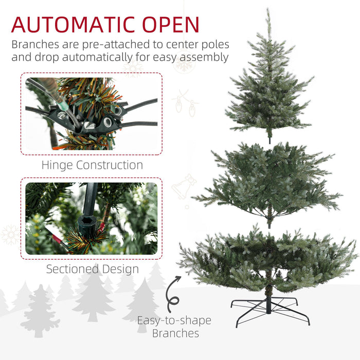 6FT Wide Artificial Christmas Tree — 795 Tips, Unlit, Auto - Open, Easy - Shape Branches, Steel Base - Monsta Online