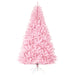7FT Pink Artificial Christmas Tree — 1288 Tips, Unlit, Wide Shape, Auto - Open Hinged, Steel Base - Monsta Online