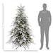 6FT Pre - Lit Snow Flocked Artificial Christmas Tree — 300 LED Lights, 1321 Tips, Auto - Unfold, Metal Base - Monsta Online