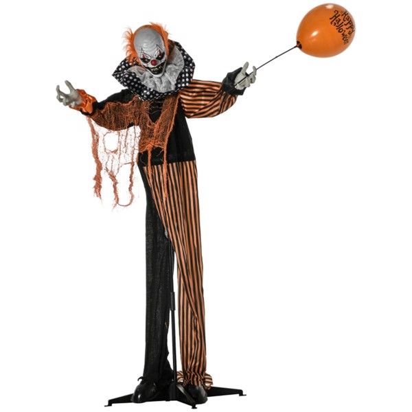5.4ft Animatronic Halloween Clown – Motion and Sound Activated with Talking, Laughing, Moving Head and Arms - Monsta Online