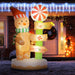 6FT Prelit Inflatable Gingerbread Man with Signpost and LED Lights - Outdoor Christmas Decoration - Monsta Online