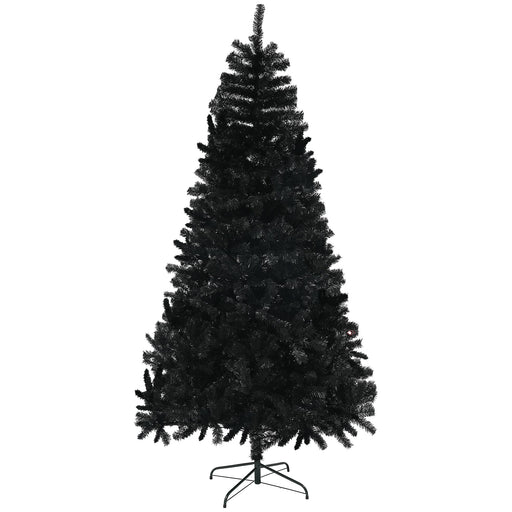 7.5FT Black Artificial Christmas Tree — 1346 Tips, Auto - Open Hinged, Full Shape, Steel Base - Monsta Online