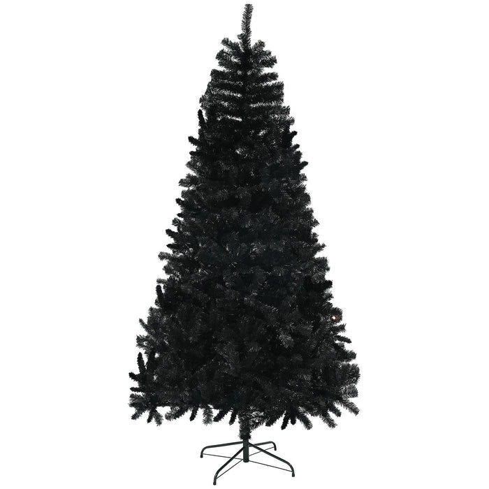 7.5FT Black Artificial Christmas Tree — 1346 Tips, Auto - Open Hinged, Full Shape, Steel Base - Monsta Online