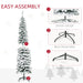 6FT Snow Flocked Pencil Artificial Christmas Tree — 395 Tips, Unlit, Slim Space - Saving, Metal Base - Monsta Online