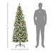 6FT Snow - Dipped Pre - Lit Artificial Christmas Tree — 300 Warm White LEDs, 618 Tips, Pine Cones, Berries - Monsta Online