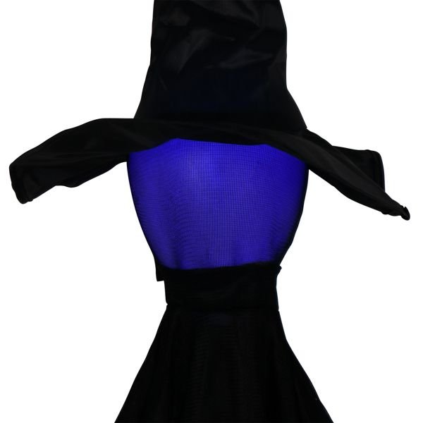 5.2ft Sound Activated Halloween Animatronic Black Witch – with Color - Changing LED Head and Creepy Sounds - Monsta Online