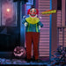 6ft Animatronic Halloween Clown – Motion and Sound Activated with Yellow Glowing Eyes and Shaking Head - Monsta Online