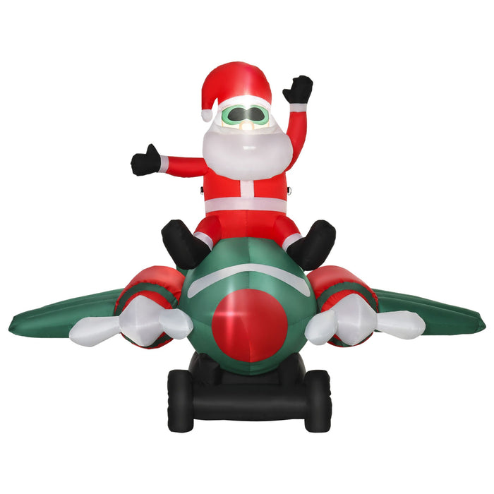 7.3FT LED Santa Flying Airplane Christmas Inflatable Outdoor Decoration - Monsta Online
