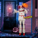5.7ft Sound - Activated Halloween Animatronic Clown with Balloon – Creepy Talking with Red Eyes and Shaking Head - Monsta Online