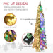 5FT Pre - Lit Snow Flocked Pencil Christmas Tree — 150 LED Lights, 334 Tips, Slim Space - Saving, Steel Base - Monsta Online