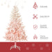 7FT Pink Pencil Artificial Christmas Tree — 1000 Tips, Unlit, Auto - Open, Slim Space - Saving, Metal Stand - Monsta Online