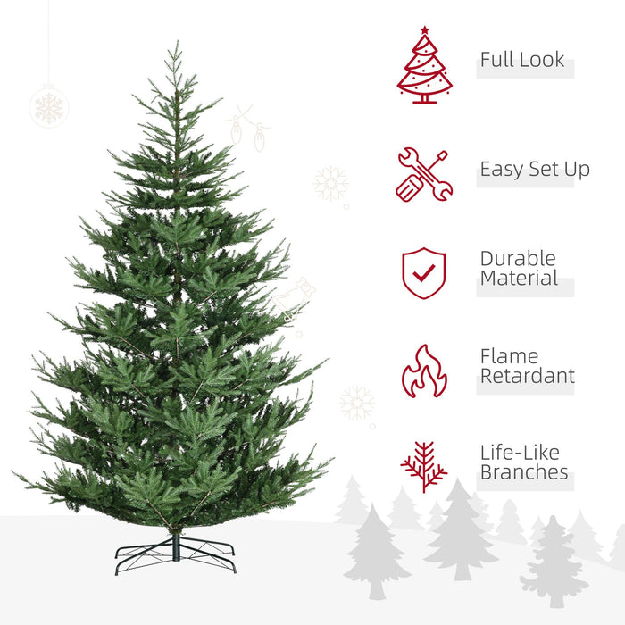 9FT Full Artificial Christmas Tree — 1939 Tips, Unlit, Auto - Open Hinged, Nordic Pine, Steel Base - Monsta Online