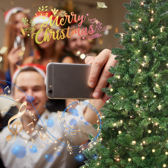 7FT Pre - Lit Smart Artificial Christmas Tree — 400 WiFi RGB LED, Music Sync, App Control, Hinged, Metal Stand - Monsta Online