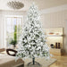 7FT Snow Flocked Artificial Christmas Tree — 1100 Tips, Hinged, Unlit, Metal Stand - Monsta Online