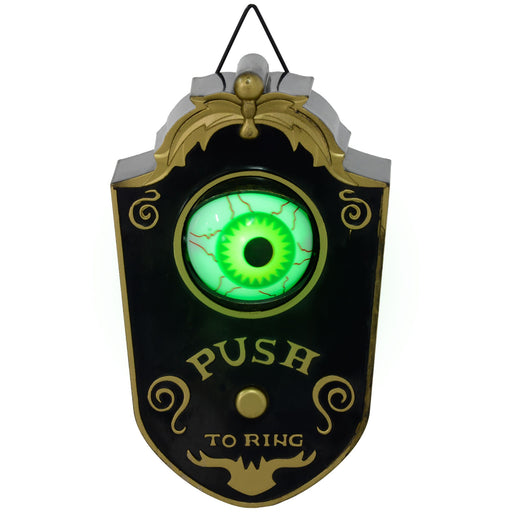 Halloween Animatronic Doorbell – Motion and Sound Activated Prop with Creepy Light - Up Eye and Spooky Sounds - Monsta Online