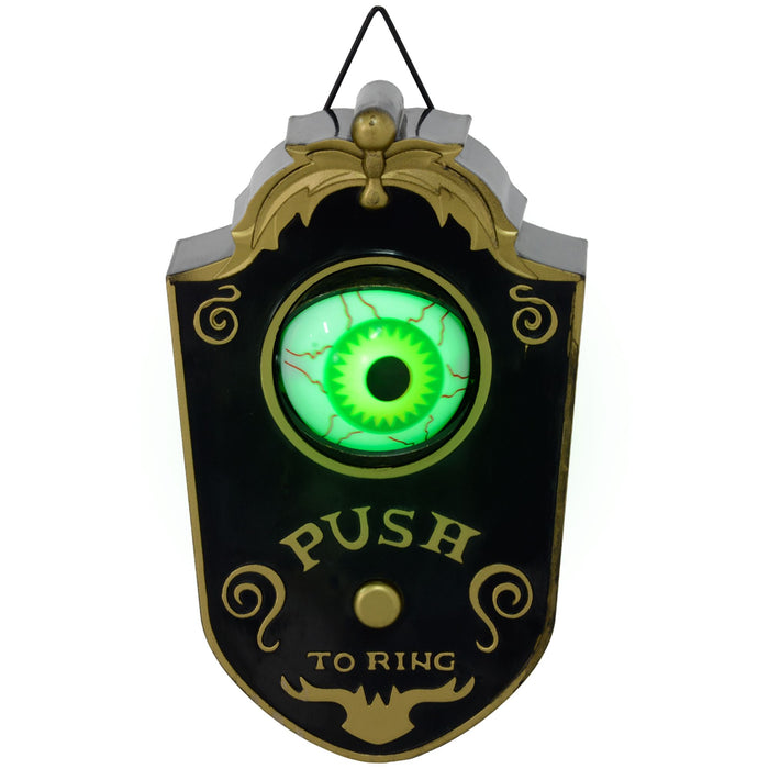 Halloween Animatronic Doorbell – Motion and Sound Activated Prop with Creepy Light - Up Eye and Spooky Sounds - Monsta Online
